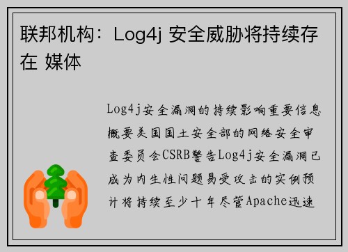 联邦机构：Log4j 安全威胁将持续存在 媒体
